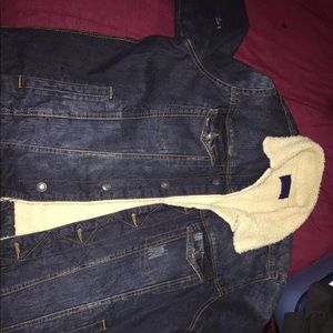 Aeropostale fur collar jean jacket